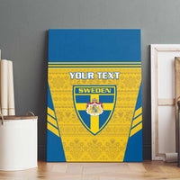 Custom Sweden Football Canvas Wall Art Go Blagult - Scandinavian Pattern - Wonder Print Shop