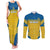 Custom Sweden Football Couples Matching Tank Maxi Dress and Long Sleeve Button Shirt Go Blagult - Scandinavian Pattern - Wonder Print Shop