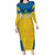 Custom Sweden Football Family Matching Long Sleeve Bodycon Dress and Hawaiian Shirt Go Blagult - Scandinavian Pattern - Wonder Print Shop
