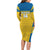 Custom Sweden Football Family Matching Long Sleeve Bodycon Dress and Hawaiian Shirt Go Blagult - Scandinavian Pattern - Wonder Print Shop