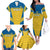 Custom Sweden Football Family Matching Off The Shoulder Long Sleeve Dress and Hawaiian Shirt Go Blagult - Scandinavian Pattern - Wonder Print Shop