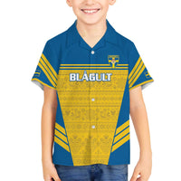 Custom Sweden Football Family Matching Off The Shoulder Long Sleeve Dress and Hawaiian Shirt Go Blagult - Scandinavian Pattern - Wonder Print Shop