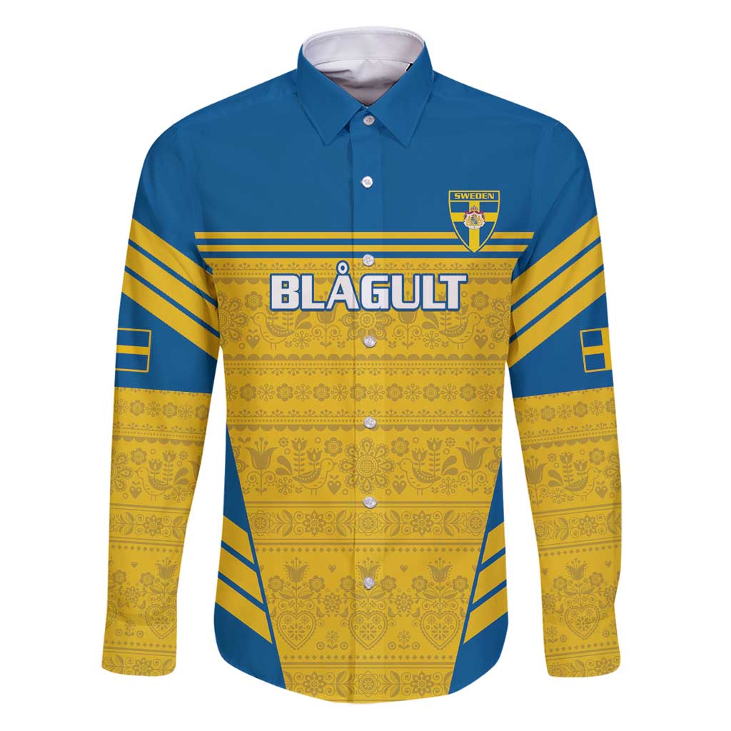 Custom Sweden Football Family Matching Puletasi and Hawaiian Shirt Go Blagult - Scandinavian Pattern - Wonder Print Shop