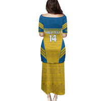 Custom Sweden Football Family Matching Puletasi and Hawaiian Shirt Go Blagult - Scandinavian Pattern - Wonder Print Shop