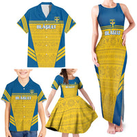 Custom Sweden Football Family Matching Tank Maxi Dress and Hawaiian Shirt Go Blagult - Scandinavian Pattern - Wonder Print Shop