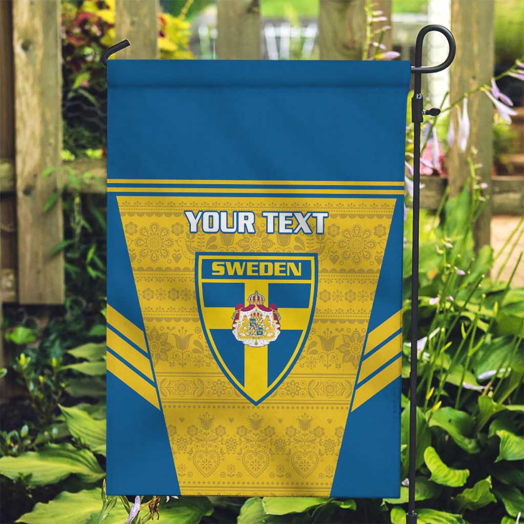 Custom Sweden Football Garden Flag Go Blagult - Scandinavian Pattern - Wonder Print Shop