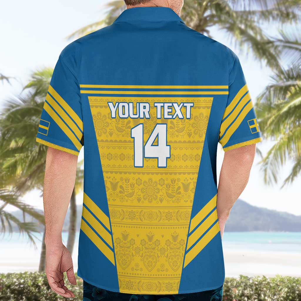 Custom Sweden Football Hawaiian Shirt Go Blagult - Scandinavian Pattern - Wonder Print Shop