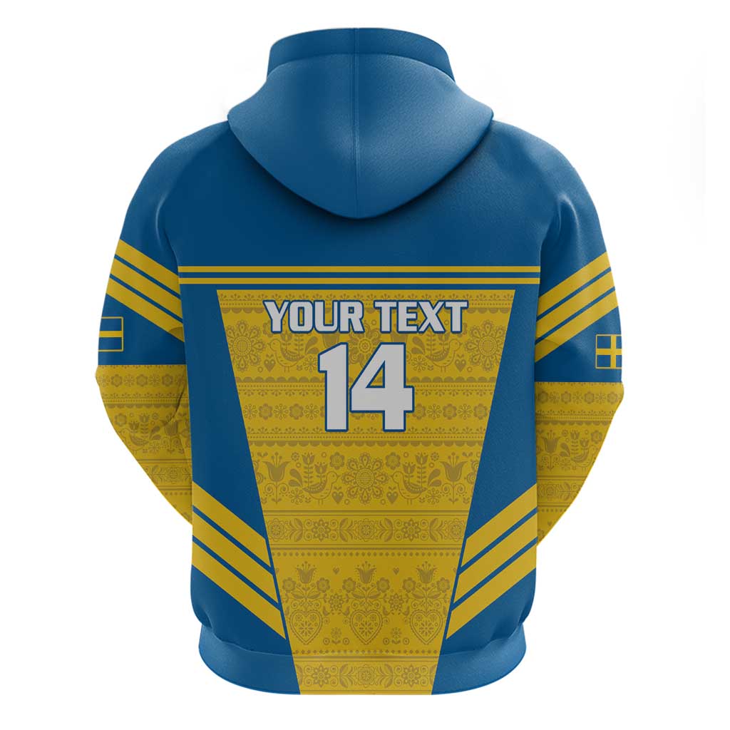 Custom Sweden Football Hoodie Go Blagult - Scandinavian Pattern - Wonder Print Shop