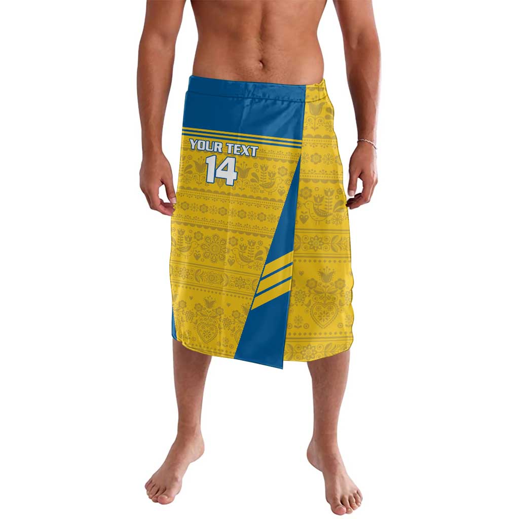 Custom Sweden Football Lavalava Go Blagult - Scandinavian Pattern - Wonder Print Shop