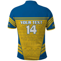 Custom Sweden Football Polo Shirt Go Blagult - Scandinavian Pattern - Wonder Print Shop