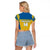 Custom Sweden Football Raglan Cropped T Shirt Go Blagult - Scandinavian Pattern - Wonder Print Shop