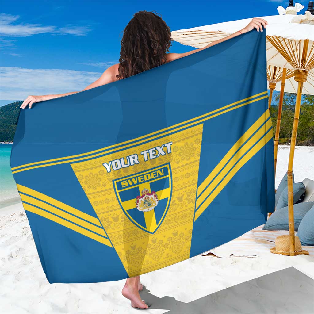 Custom Sweden Football Sarong Go Blagult - Scandinavian Pattern - Wonder Print Shop