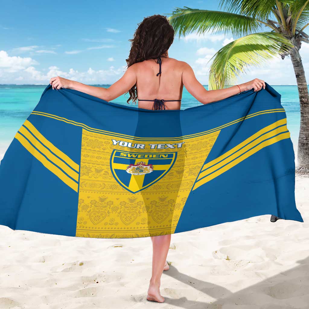 Custom Sweden Football Sarong Go Blagult - Scandinavian Pattern - Wonder Print Shop