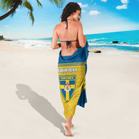 Custom Sweden Football Sarong Go Blagult - Scandinavian Pattern - Wonder Print Shop