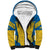 Custom Sweden Football Sherpa Hoodie Go Blagult - Scandinavian Pattern - Wonder Print Shop