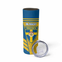 Personalised Sweden Football Skinny Tumbler Go Blagult - Scandinavian Pattern - Wonder Print Shop