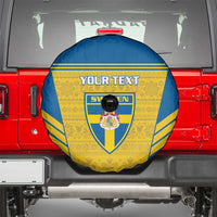 Custom Sweden Football Spare Tire Cover Go Blagult - Scandinavian Pattern - Wonder Print Shop