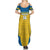 Custom Sweden Football Summer Maxi Dress Go Blagult - Scandinavian Pattern - Wonder Print Shop