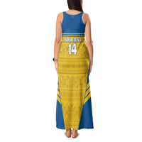 Custom Sweden Football Tank Maxi Dress Go Blagult - Scandinavian Pattern - Wonder Print Shop