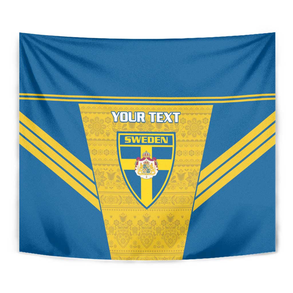 Custom Sweden Football Tapestry Go Blagult - Scandinavian Pattern - Wonder Print Shop