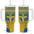 Personalised Sweden Football Tumbler With Handle Go Blagult - Scandinavian Pattern - Wonder Print Shop