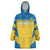 Custom Sweden Football Wearable Blanket Hoodie Go Blagult - Scandinavian Pattern - Wonder Print Shop