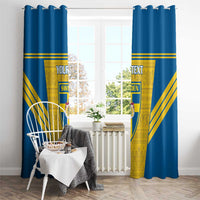 Custom Sweden Football Window Curtain Go Blagult - Scandinavian Pattern - Wonder Print Shop