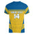 Custom Sweden Football Women V-Neck T-Shirt Go Blagult - Scandinavian Pattern - Wonder Print Shop