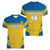 Custom Sweden Football Women V-Neck T-Shirt Go Blagult - Scandinavian Pattern - Wonder Print Shop