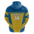 Custom Sweden Football Zip Hoodie Go Blagult - Scandinavian Pattern - Wonder Print Shop