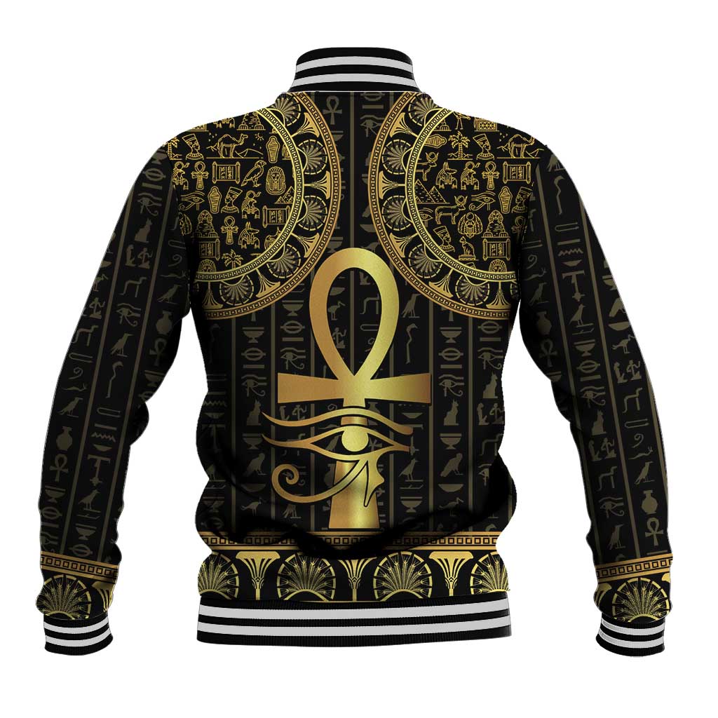 Ancient Egypt Ankh and Eye Of Horus Baseball Jacket Egyptian Hieroglyphs - Wonder Print Shop