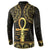 Ancient Egypt Ankh and Eye Of Horus Button Sweatshirt Egyptian Hieroglyphs - Wonder Print Shop
