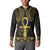 Ancient Egypt Ankh and Eye Of Horus Button Sweatshirt Egyptian Hieroglyphs - Wonder Print Shop
