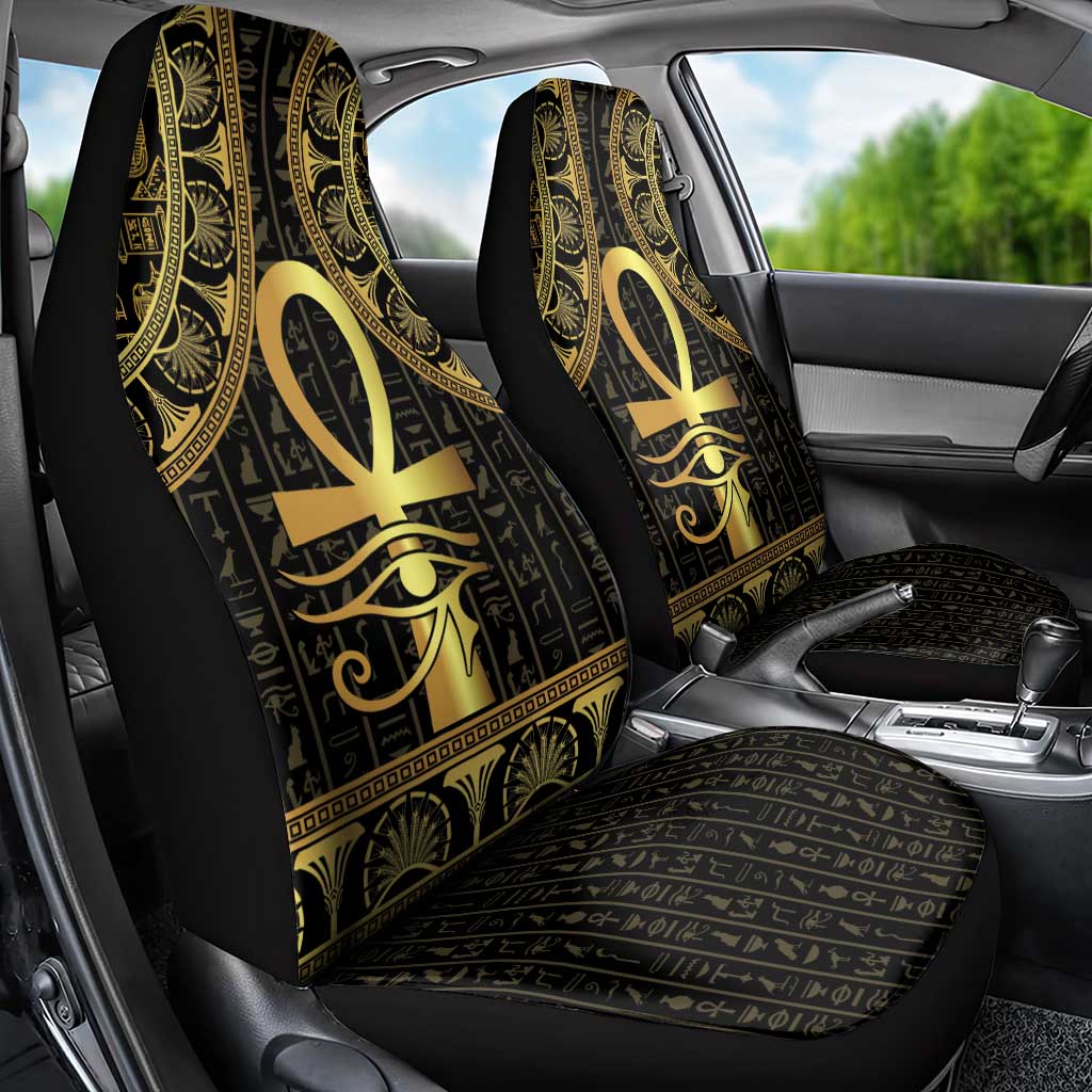Ancient Egypt Ankh and Eye Of Horus Car Seat Cover Egyptian Hieroglyphs - Wonder Print Shop