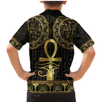 Ancient Egypt Ankh and Eye Of Horus Family Matching Mermaid Dress and Hawaiian Shirt Egyptian Hieroglyphs - Wonder Print Shop
