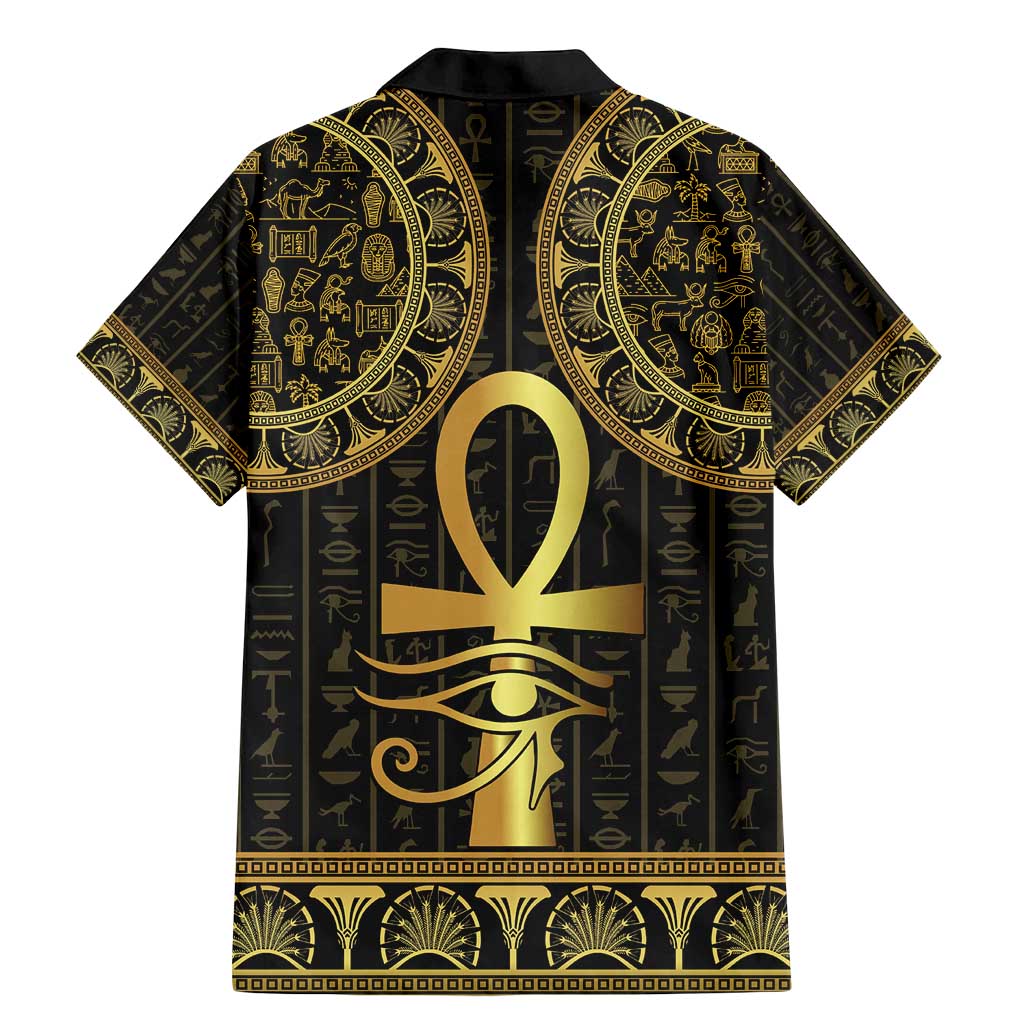Ancient Egypt Ankh and Eye Of Horus Family Matching Mermaid Dress and Hawaiian Shirt Egyptian Hieroglyphs - Wonder Print Shop