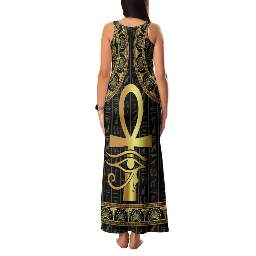 Ancient Egypt Ankh and Eye Of Horus Family Matching Tank Maxi Dress and Hawaiian Shirt Egyptian Hieroglyphs - Wonder Print Shop