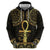 Ancient Egypt Ankh and Eye Of Horus Hoodie Egyptian Hieroglyphs - Wonder Print Shop