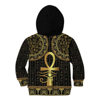 Ancient Egypt Ankh and Eye Of Horus Kid Hoodie Egyptian Hieroglyphs - Wonder Print Shop