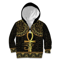 Ancient Egypt Ankh and Eye Of Horus Kid Hoodie Egyptian Hieroglyphs - Wonder Print Shop