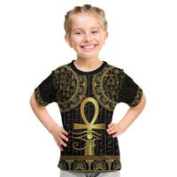 Ancient Egypt Ankh and Eye Of Horus Kid T Shirt Egyptian Hieroglyphs - Wonder Print Shop