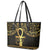 Ancient Egypt Ankh and Eye Of Horus Leather Tote Bag Egyptian Hieroglyphs - Wonder Print Shop