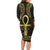 Ancient Egypt Ankh and Eye Of Horus Long Sleeve Bodycon Dress Egyptian Hieroglyphs - Wonder Print Shop