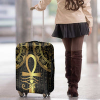 Ancient Egypt Ankh and Eye Of Horus Luggage Cover Egyptian Hieroglyphs - Wonder Print Shop