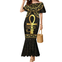 Ancient Egypt Ankh and Eye Of Horus Mermaid Dress Egyptian Hieroglyphs - Wonder Print Shop