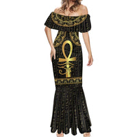 Ancient Egypt Ankh and Eye Of Horus Mermaid Dress Egyptian Hieroglyphs - Wonder Print Shop