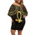 Ancient Egypt Ankh and Eye Of Horus Off Shoulder Short Dress Egyptian Hieroglyphs - Wonder Print Shop