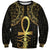 Ancient Egypt Ankh and Eye Of Horus Sweatshirt Egyptian Hieroglyphs - Wonder Print Shop