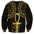 Ancient Egypt Ankh and Eye Of Horus Sweatshirt Egyptian Hieroglyphs - Wonder Print Shop
