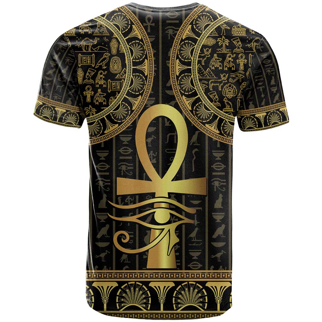 Ancient Egypt Ankh and Eye Of Horus T Shirt Egyptian Hieroglyphs - Wonder Print Shop